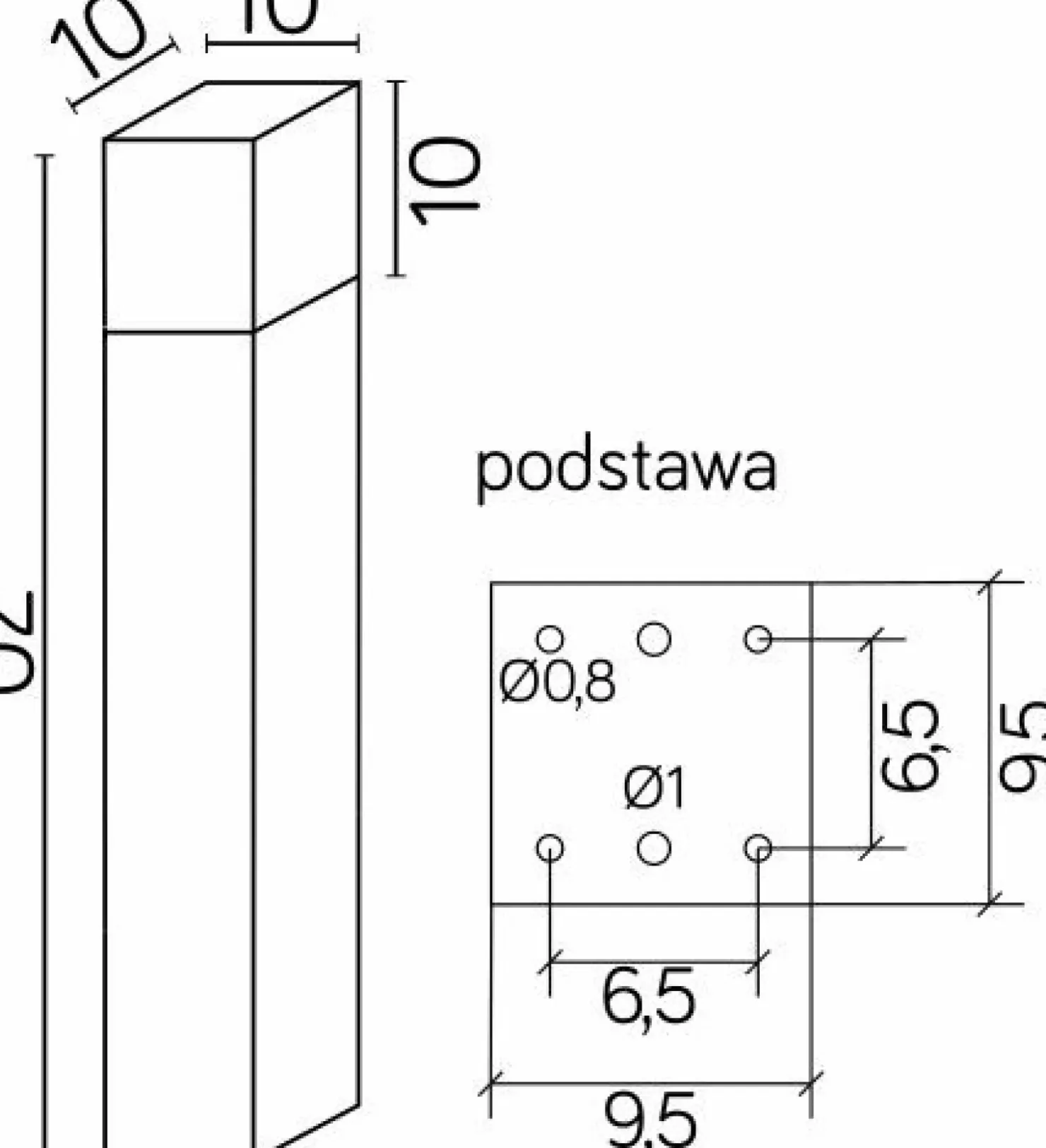 Srebrna lampa ogrodowa, wysokość 70cm CB-MAX 700 AL z serii CUBE MAX | Kaja Oświ*Sklep Kaja Best Sale