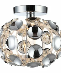 Clearance Sklep Kaja Srebrna lampa sufitowa, kulka LP-17060/1C FERRARA | Kaja Oświetlenie