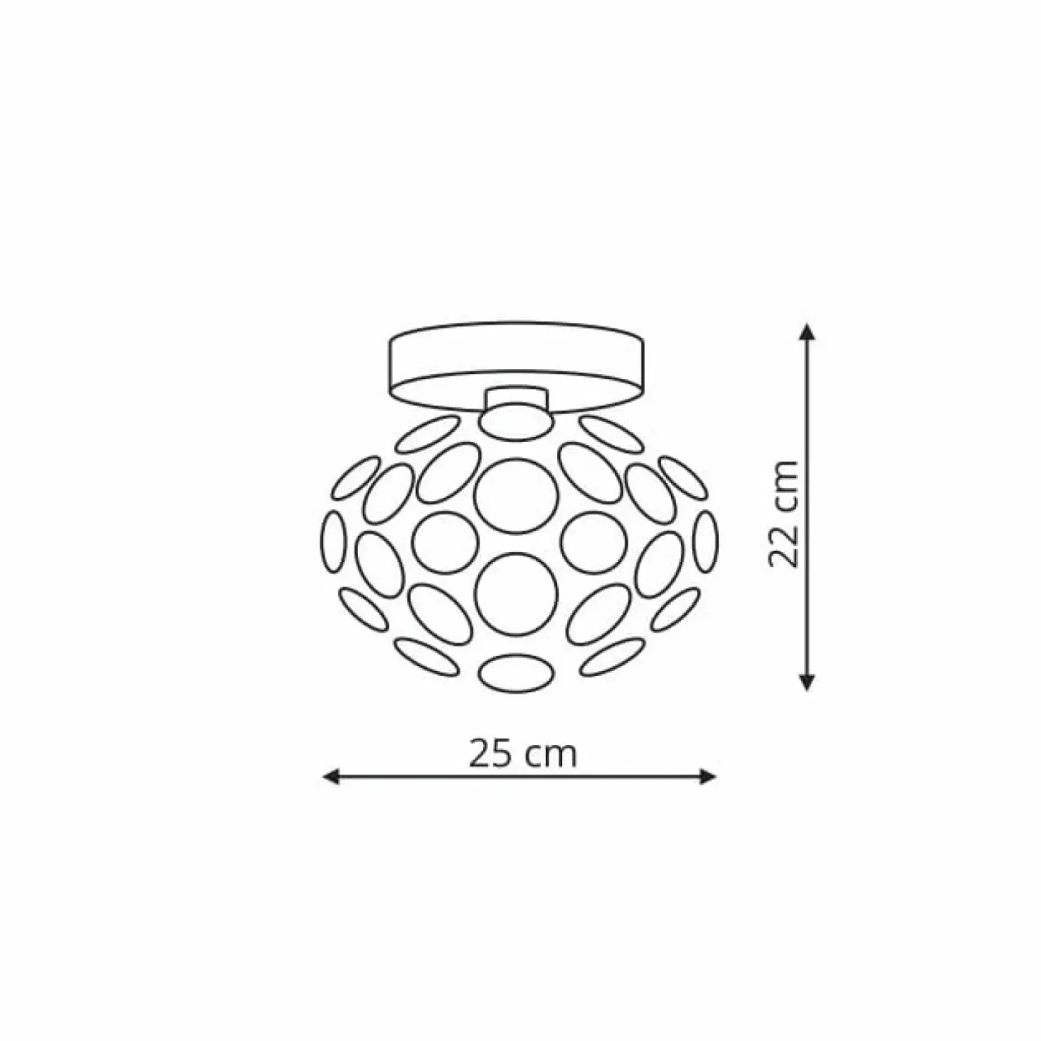 Clearance Sklep Kaja Srebrna lampa sufitowa, kulka LP-17060/1C FERRARA | Kaja Oświetlenie