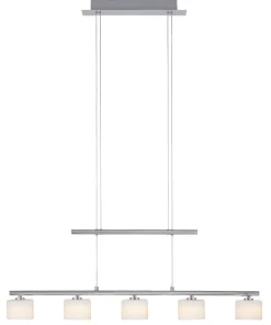 Store Sklep Kaja Srebrna lampa sufitowa LED - pięć źródeł LED 2209-55 z serii HYDRA szary