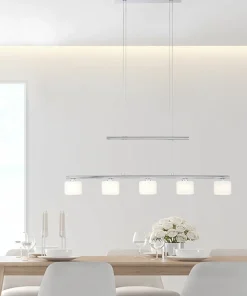 Store Sklep Kaja Srebrna lampa sufitowa LED - pięć źródeł LED 2209-55 z serii HYDRA szary