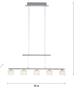 Store Sklep Kaja Srebrna lampa sufitowa LED - pięć źródeł LED 2209-55 z serii HYDRA szary