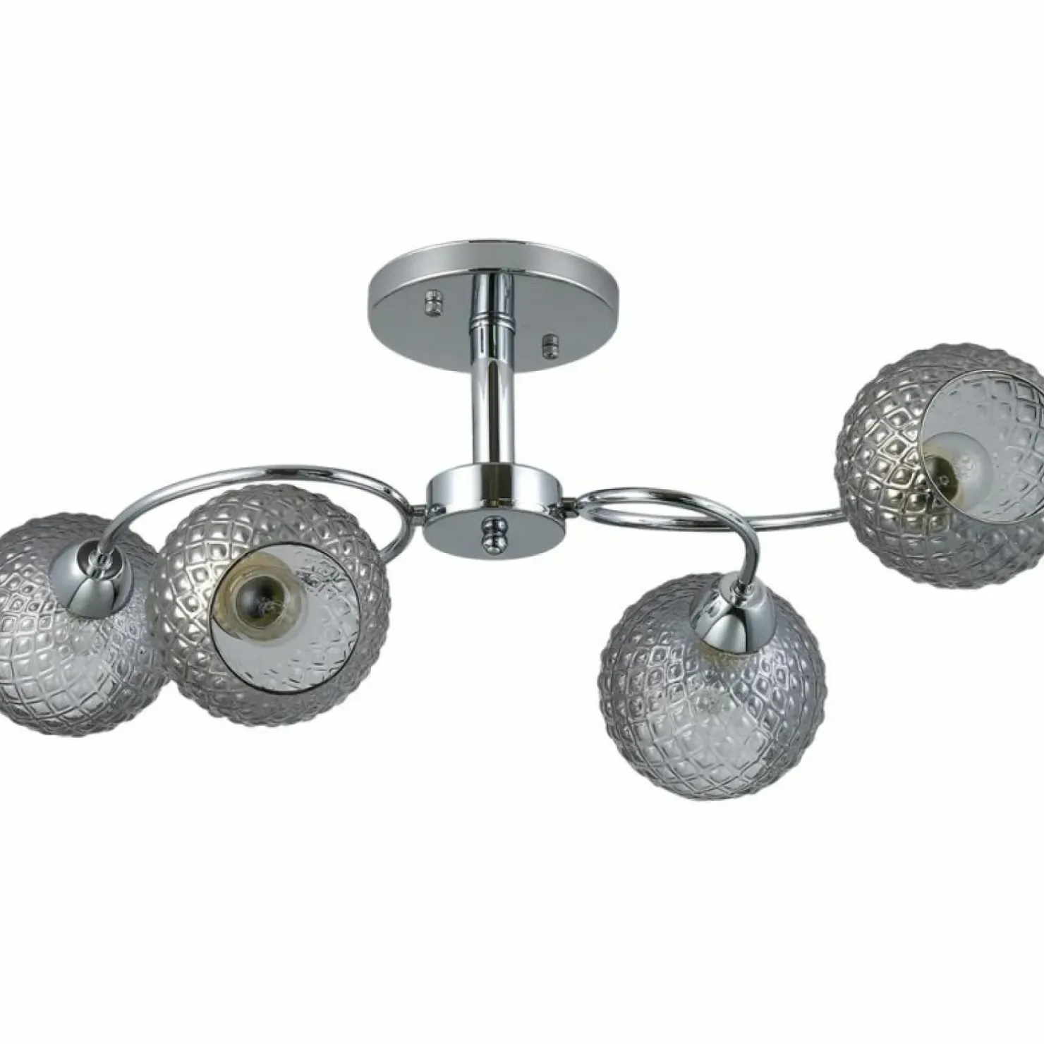 Online Sklep Kaja Srebrna lampa sufitowa z ozdobnymi kloszami ML9750 OAKLAND | Kaja