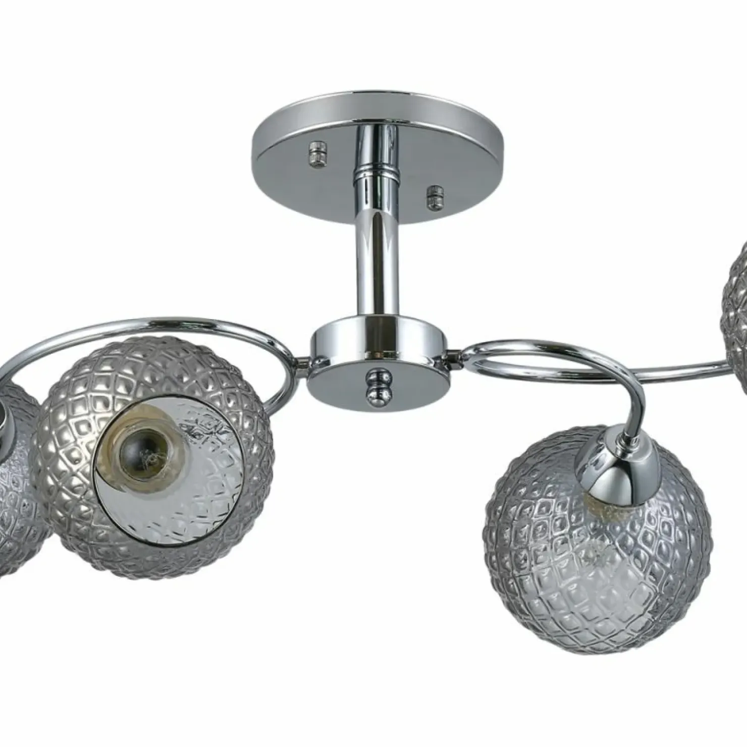 Online Sklep Kaja Srebrna lampa sufitowa z ozdobnymi kloszami ML9750 OAKLAND | Kaja