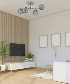 Online Sklep Kaja Srebrna lampa sufitowa z ozdobnymi kloszami ML9750 OAKLAND | Kaja