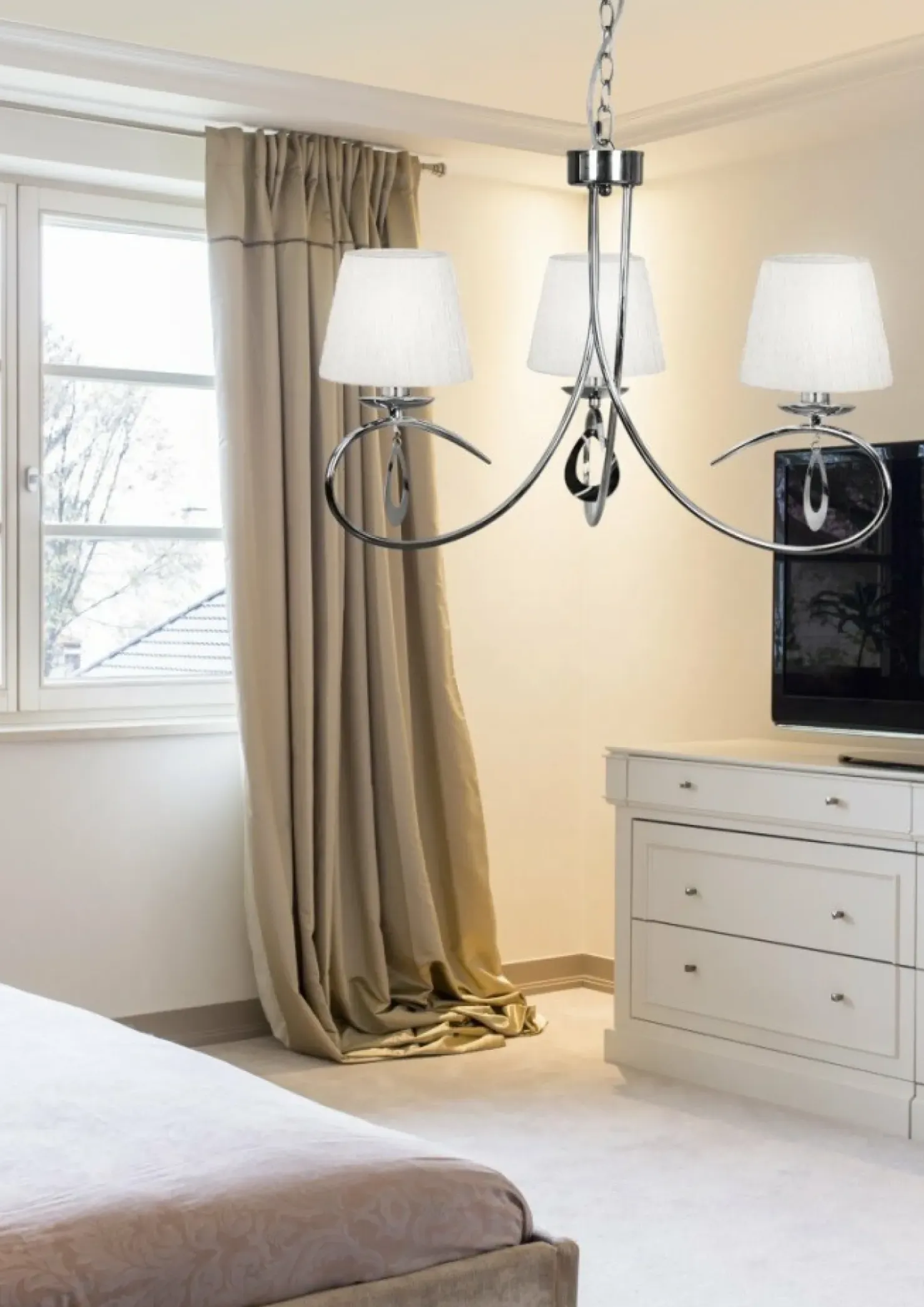 Srebrna lampa wisząca do sypialni 33-21663 ARNIKA | Kaja Oświetlenie*Sklep Kaja Flash Sale