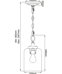 Flash Sale Sklep Kaja Srebrna lampa wisząca, klasyczna FE-HOUNSLOW-P-PN z serii HOUNSLOW polerowanynikiel