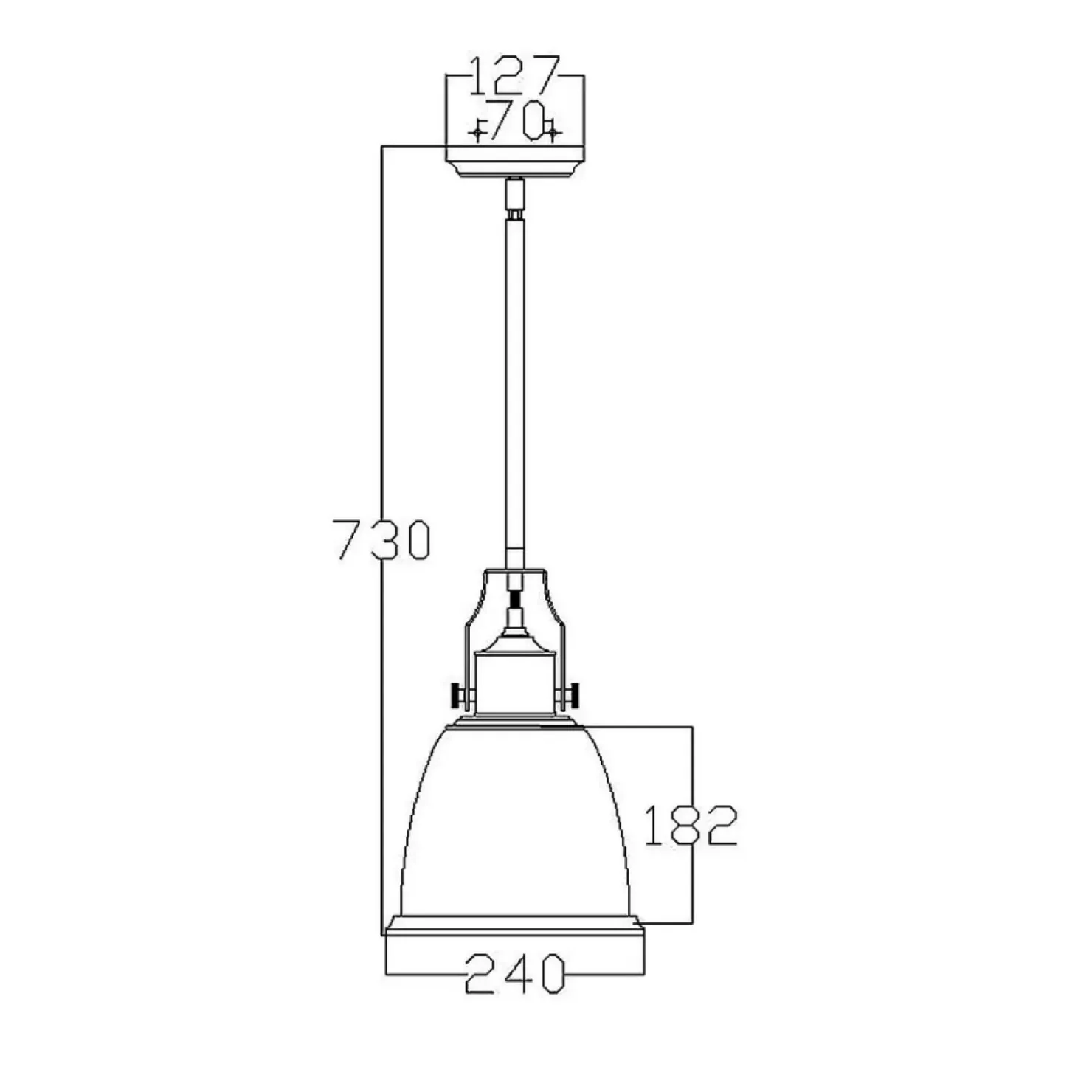 Srebrna lampa wisząca, pojedyncza FE-HOBSON-P-M-SN z serii HOBSON*Sklep Kaja Hot