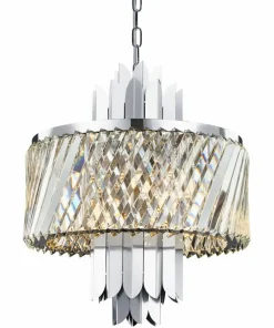 Discount Sklep Kaja Srebrna lampa wisząca z kryształowym kloszem ML0408 MARGOT | Kaja