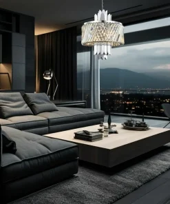 Discount Sklep Kaja Srebrna lampa wisząca z kryształowym kloszem ML0408 MARGOT | Kaja