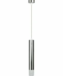 Outlet Sklep Kaja Srebrna lampa wisząca z ozdobną końcówką ML8875 TUBI | Kaja