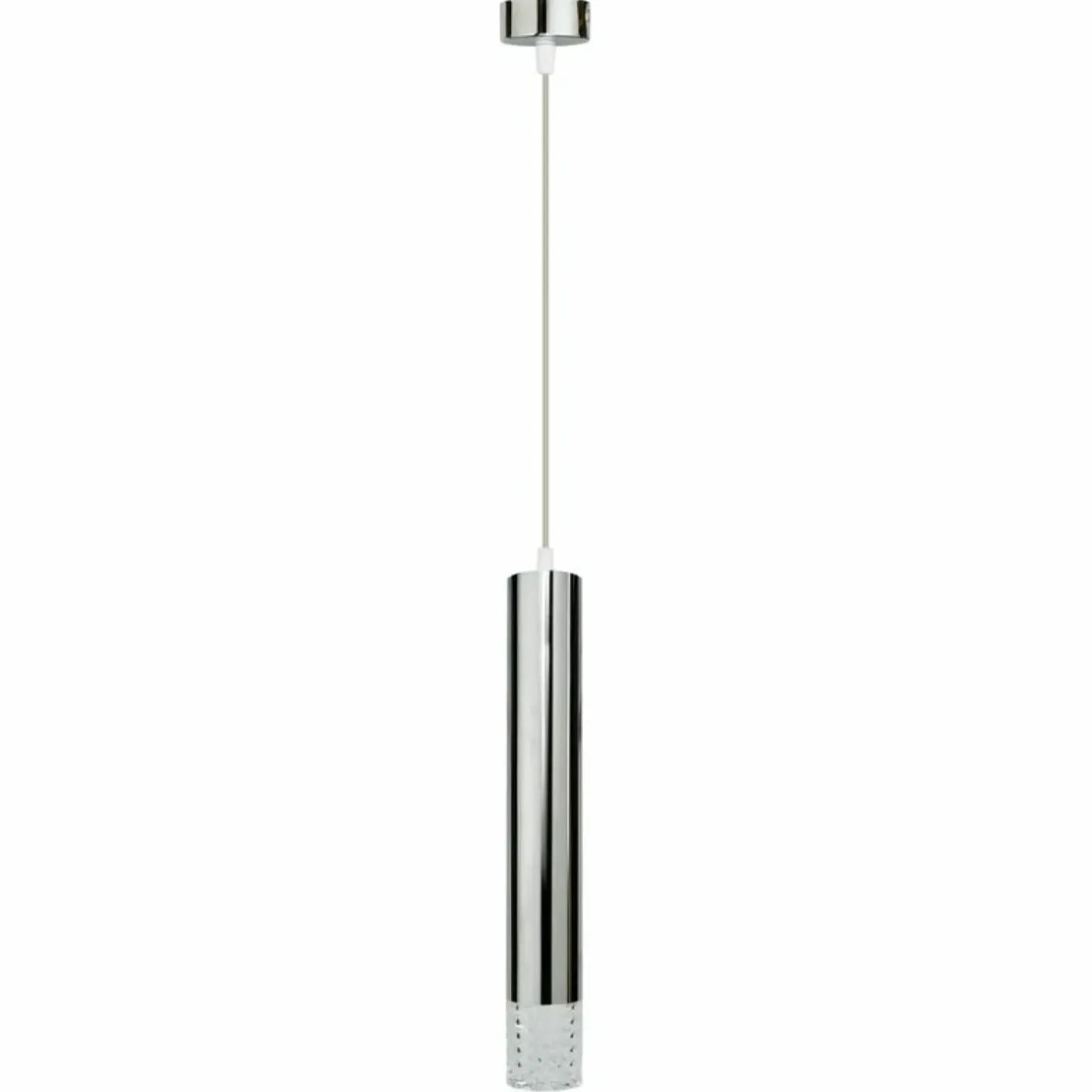 Outlet Sklep Kaja Srebrna lampa wisząca z ozdobną końcówką ML8875 TUBI | Kaja