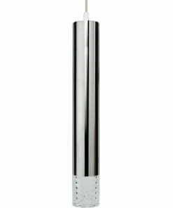 Outlet Sklep Kaja Srebrna lampa wisząca z ozdobną końcówką ML8875 TUBI | Kaja