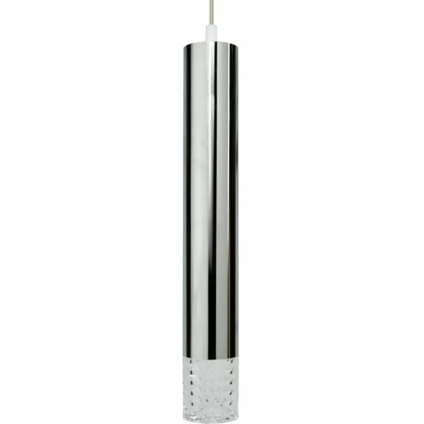 Outlet Sklep Kaja Srebrna lampa wisząca z ozdobną końcówką ML8875 TUBI | Kaja