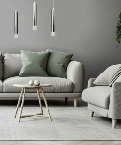 Outlet Sklep Kaja Srebrna lampa wisząca z ozdobną końcówką ML8875 TUBI | Kaja