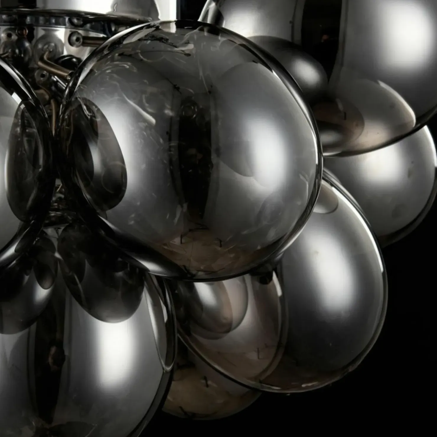 Srebrna lampa z dymionymi kloszami MOD112-04-N BALBO | Kaja*Sklep Kaja Sale