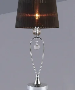 Srebrna lampka z czarnym abażurem MTM1637-1 VIVIEN | Kaja Oświetlenie*Sklep Kaja Shop