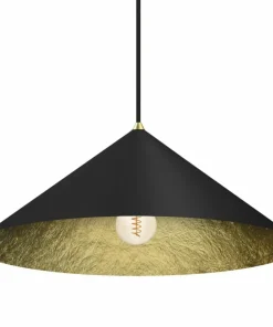 Store Sklep Kaja Stożkowa, czarno-złota lampa wisząca ⌀50cm MLP0645 FUJI | Kaja