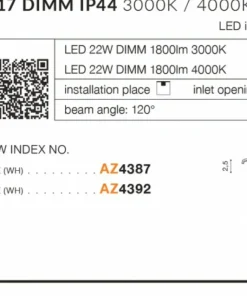 Strefowe łazienki oczko LED AZ4392 LAMIR | Kaja*Sklep Kaja Cheap