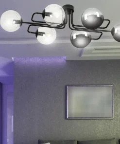 Flash Sale Sklep Kaja Stylowa czarna lampa sufitowa z kloszami 834/6A3 | Kaja Oświetlenie