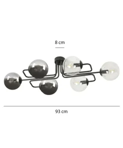 Flash Sale Sklep Kaja Stylowa czarna lampa sufitowa z kloszami 834/6A3 | Kaja Oświetlenie