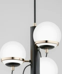 Best Sale Sklep Kaja Stylowa, czarno-złota lampa sufitowa z 3 kloszami AL 63106 | Kaja