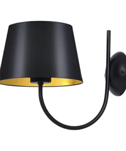 Stylowa lampa ścienna z czarno-złotym abażurem K-4337 | Kaja*Sklep Kaja Cheap