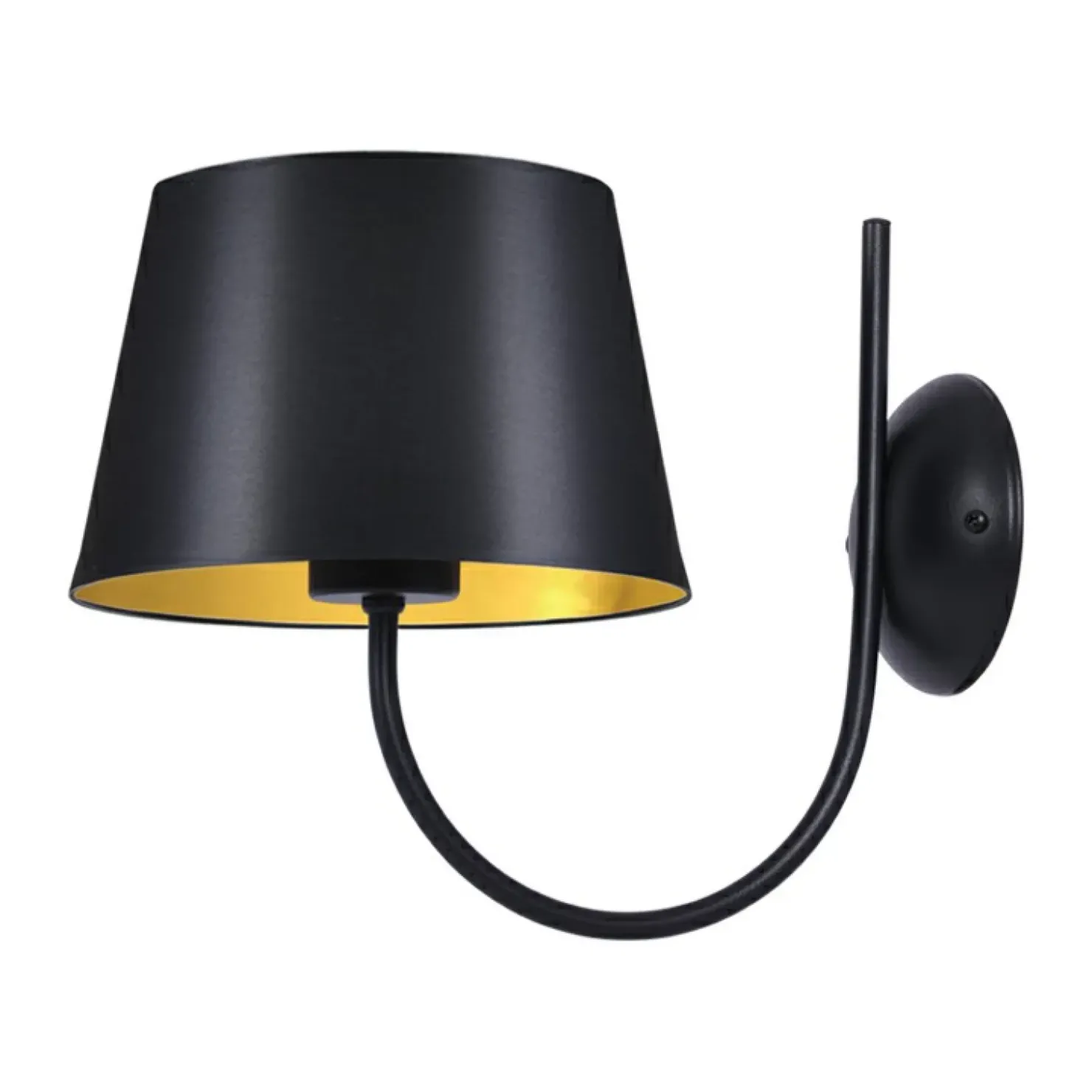 Stylowa lampa ścienna z czarno-złotym abażurem K-4337 | Kaja*Sklep Kaja Cheap