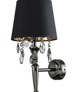 Stylowa lampa ścienna z kryształkami LP-0412/1W BK VIGO | Kaja*Sklep Kaja Clearance