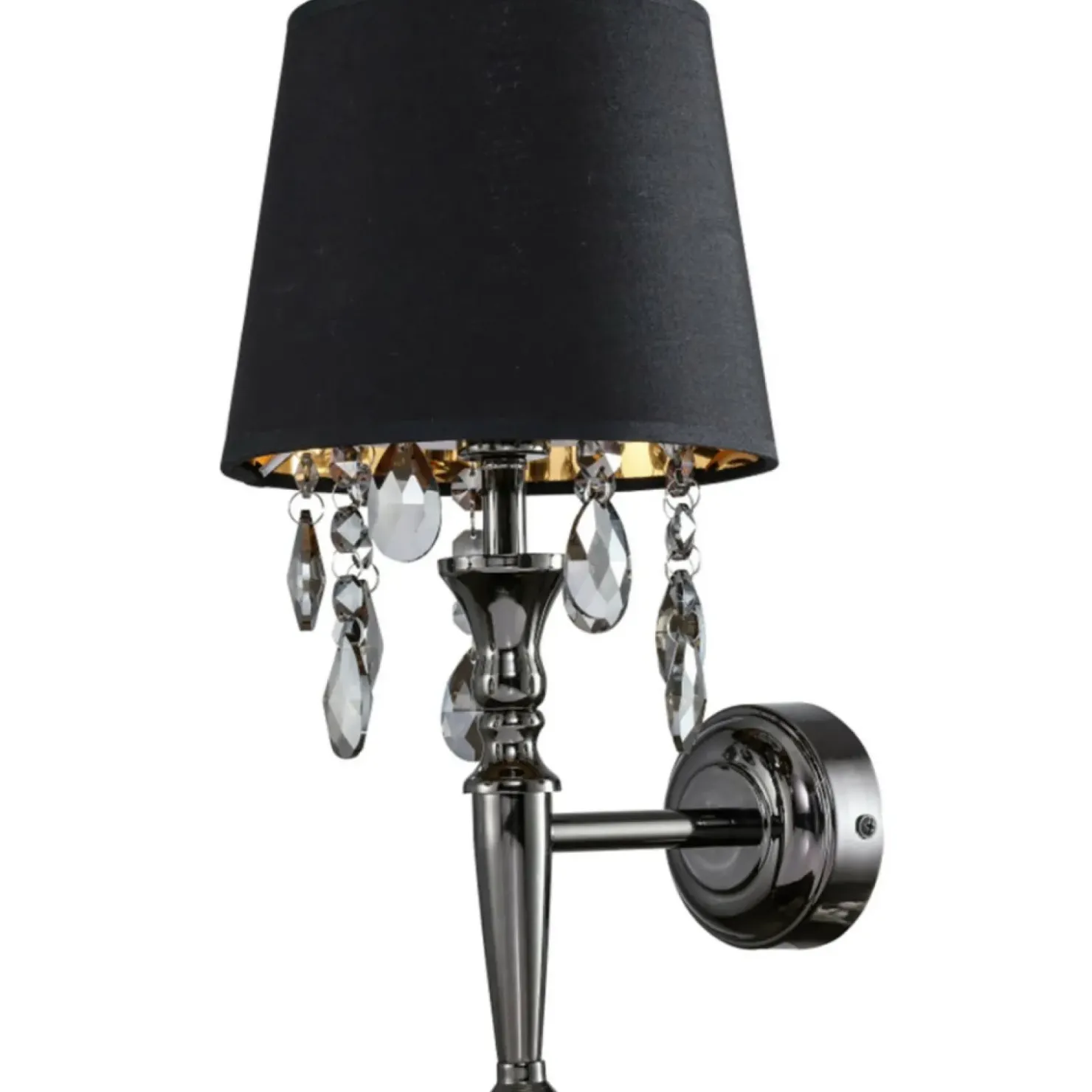 Stylowa lampa ścienna z kryształkami LP-0412/1W BK VIGO | Kaja*Sklep Kaja Clearance