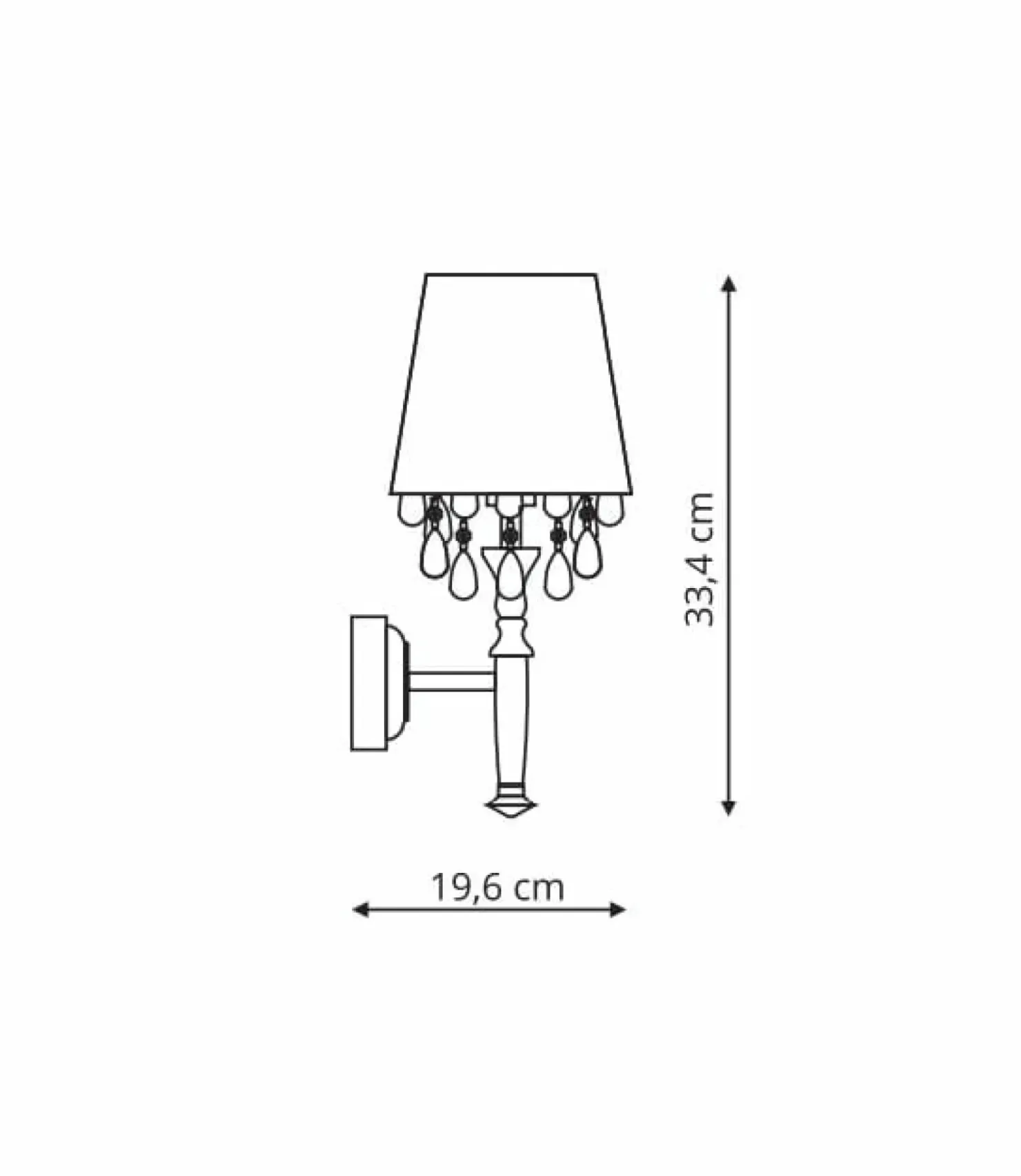 Stylowa lampa ścienna z kryształkami LP-0412/1W BK VIGO | Kaja*Sklep Kaja Clearance