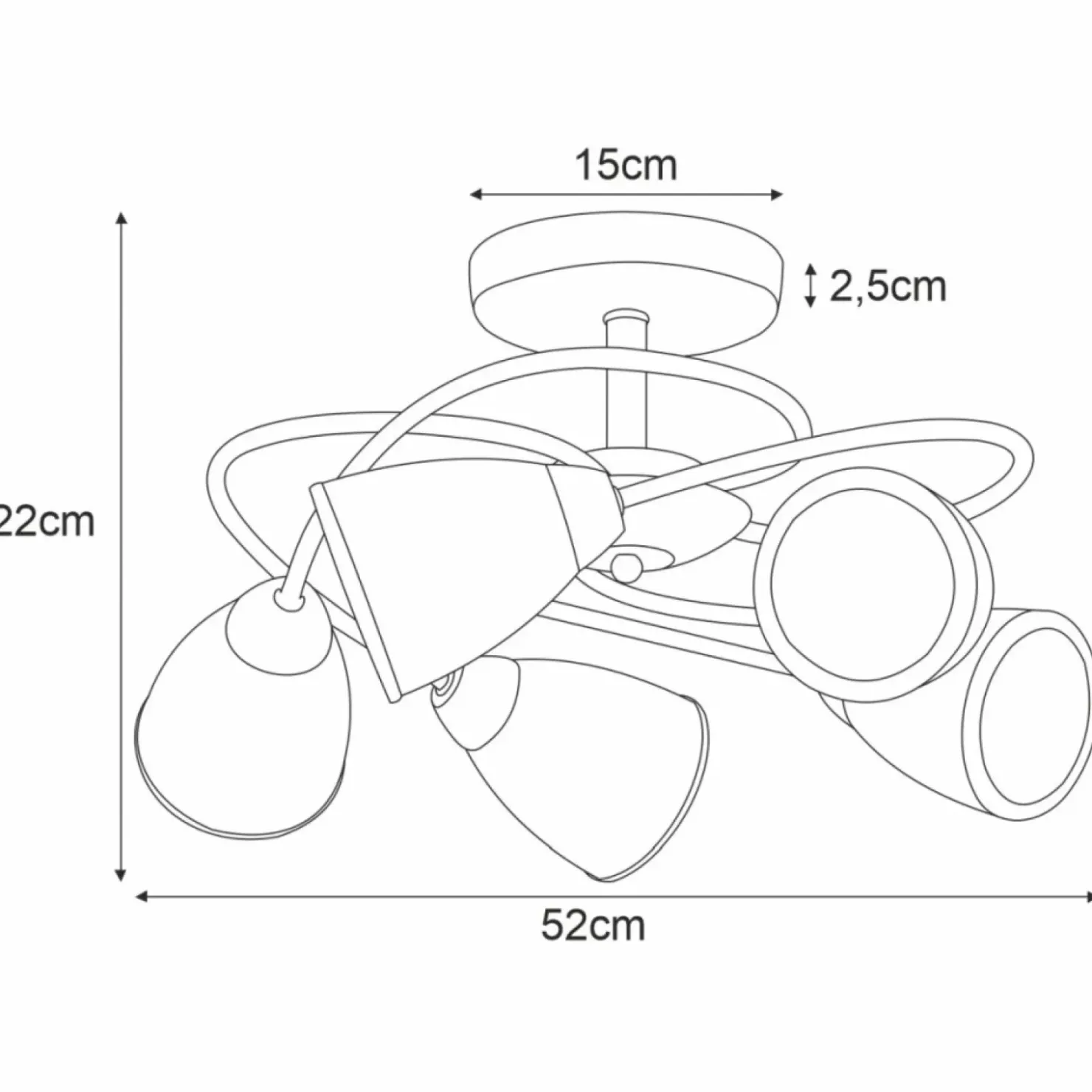 Stylowa lampa do salonu K-JSL-6059/5 CHR PLATO II | Kaja Oświetlenie*Sklep Kaja Online