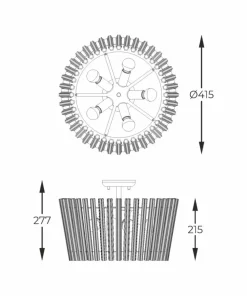 Stylowa lampa sufitowa do salonu C0547-05H-F9AC BACH | Kaja*Sklep Kaja Best
