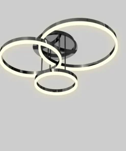 Discount Sklep Kaja Stylowa lampa sufitowa, ledowe obręcze WF 9049-405 PERPIGNON | Kaja czarnychrom