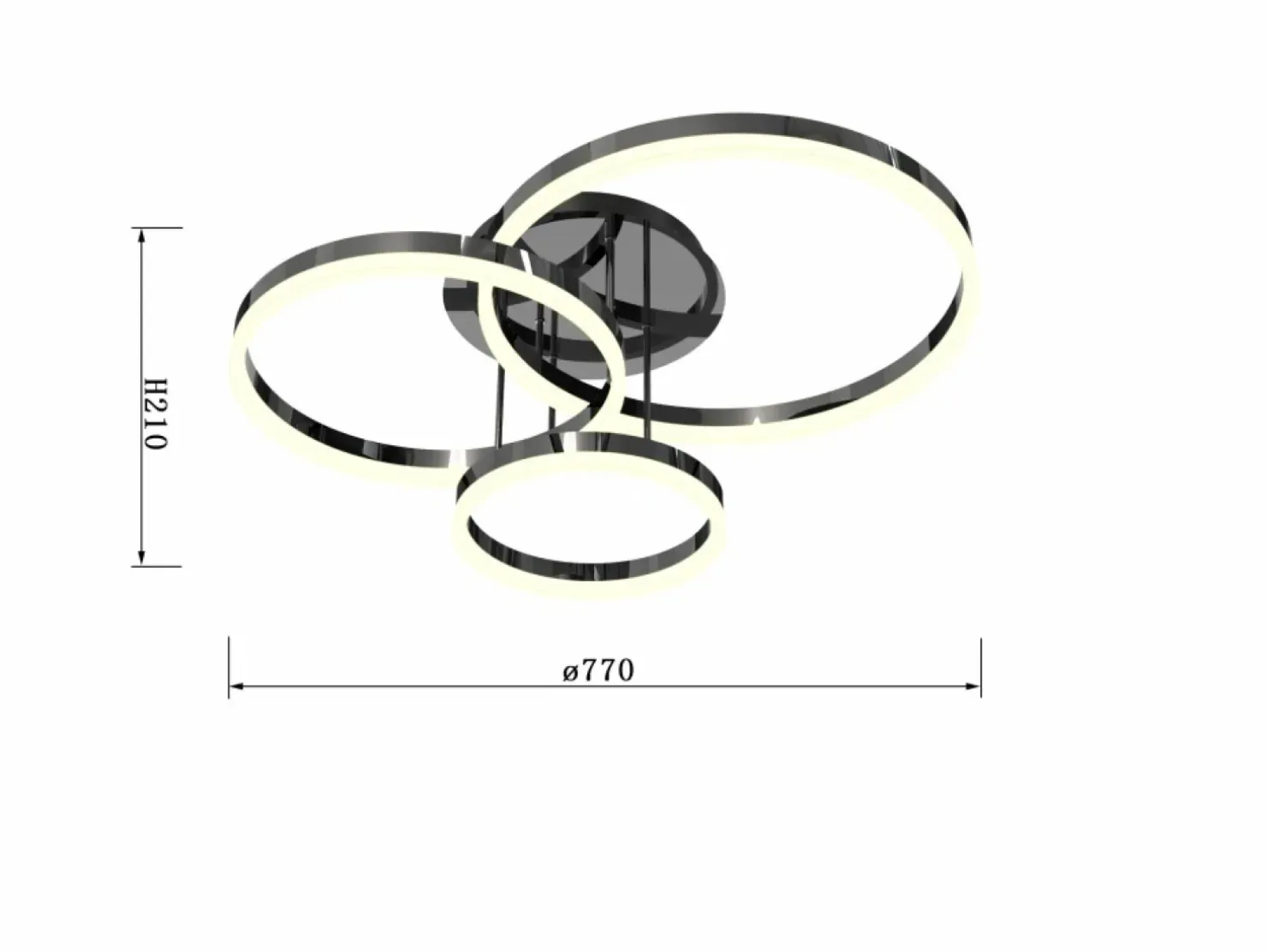 Discount Sklep Kaja Stylowa lampa sufitowa, ledowe obręcze WF 9049-405 PERPIGNON | Kaja czarnychrom