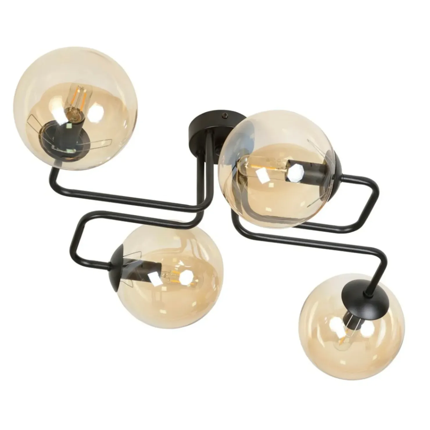Online Sklep Kaja Stylowa lampa sufitowa z 4 miodowymi kloszami 833/4 | Kaja Oświetlenie
