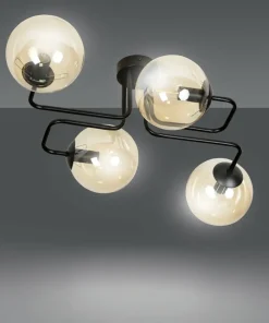 Online Sklep Kaja Stylowa lampa sufitowa z 4 miodowymi kloszami 833/4 | Kaja Oświetlenie