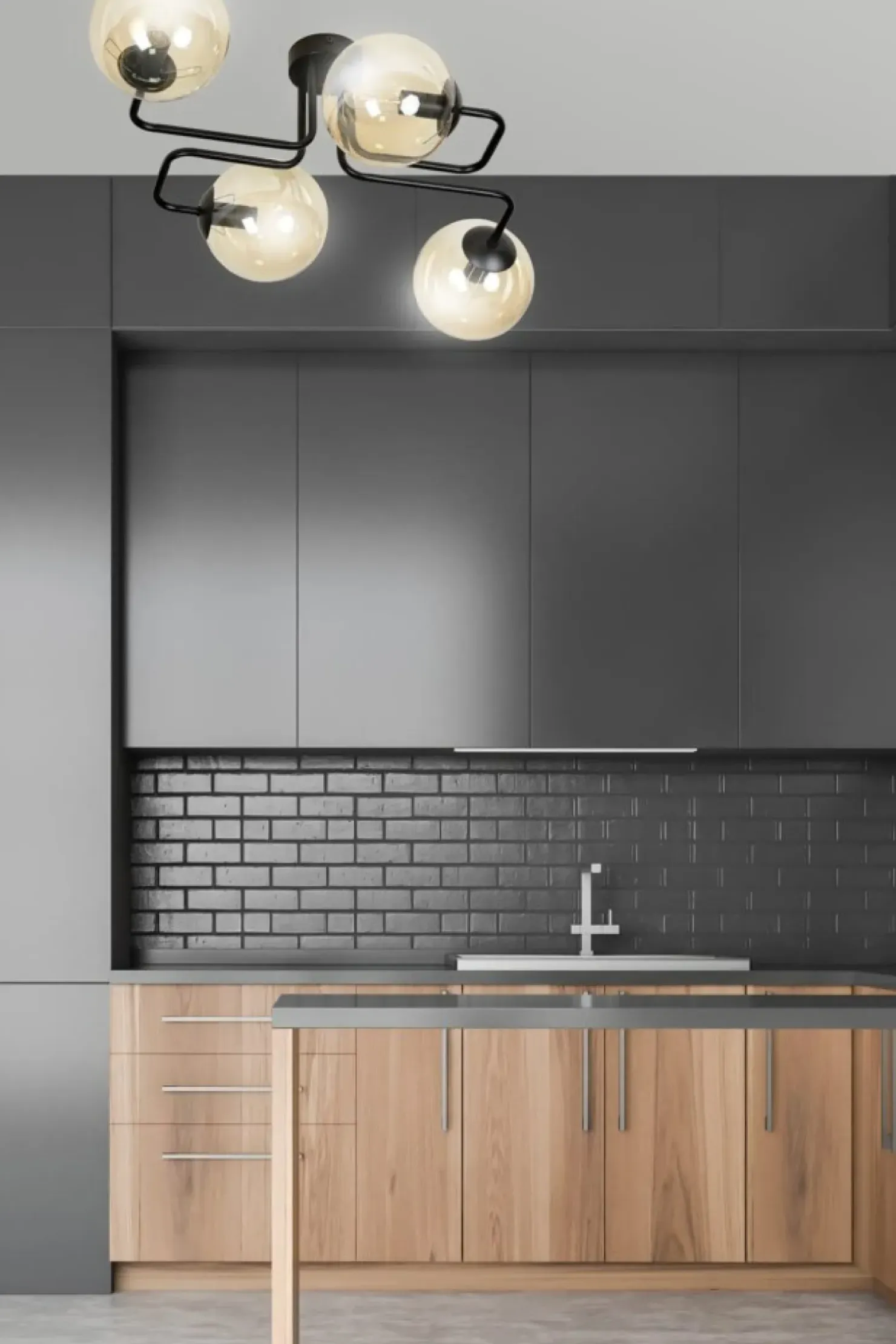 Online Sklep Kaja Stylowa lampa sufitowa z 4 miodowymi kloszami 833/4 | Kaja Oświetlenie