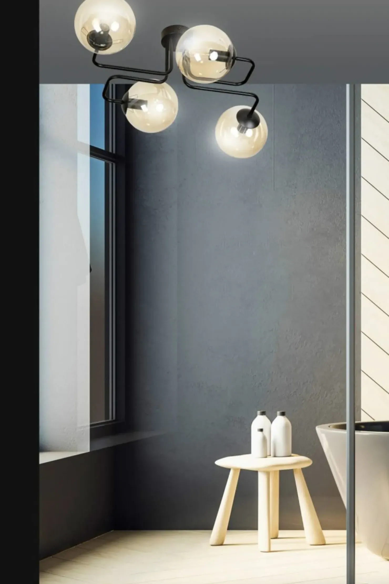 Online Sklep Kaja Stylowa lampa sufitowa z 4 miodowymi kloszami 833/4 | Kaja Oświetlenie