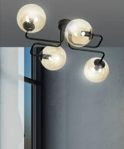 Online Sklep Kaja Stylowa lampa sufitowa z 4 miodowymi kloszami 833/4 | Kaja Oświetlenie
