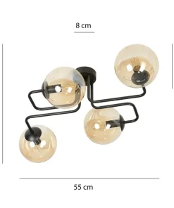Online Sklep Kaja Stylowa lampa sufitowa z 4 miodowymi kloszami 833/4 | Kaja Oświetlenie