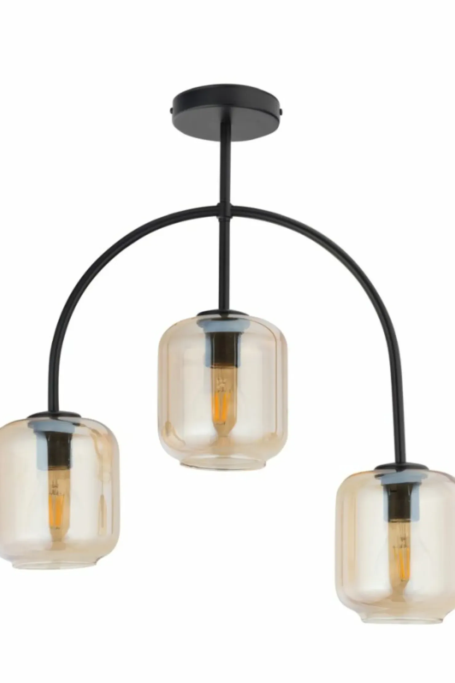Best Sklep Kaja Stylowa lampa sufitowa z bursztynowymi kloszami SIG 32244 - SHINE