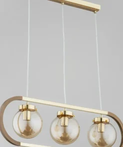Cheap Sklep Kaja Stylowa lampa wisząca, łączący drewno ze złotem AL 62147 | Kaja