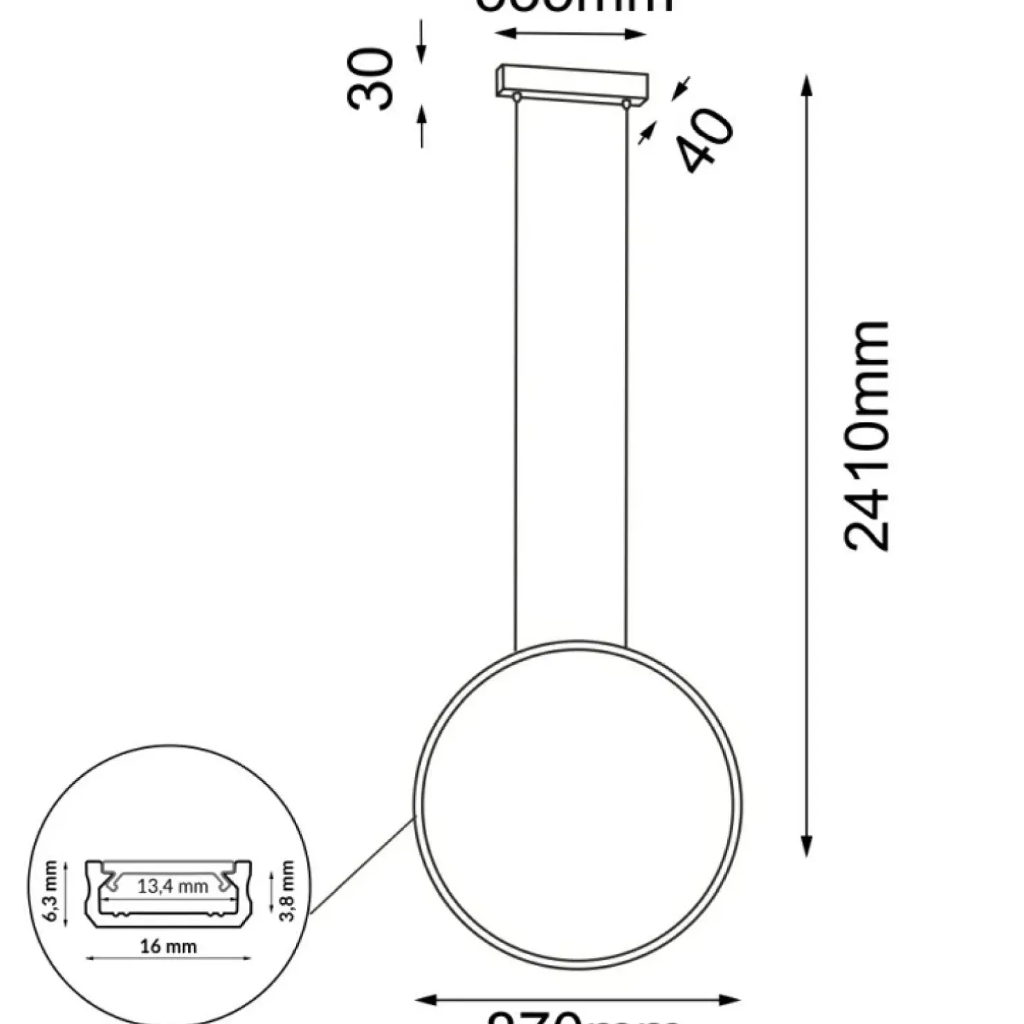 Sale Sklep Kaja Stylowa lampa wisząca duże koło ⌀87cm 3000K ANT 5314 AGARO | Kaja