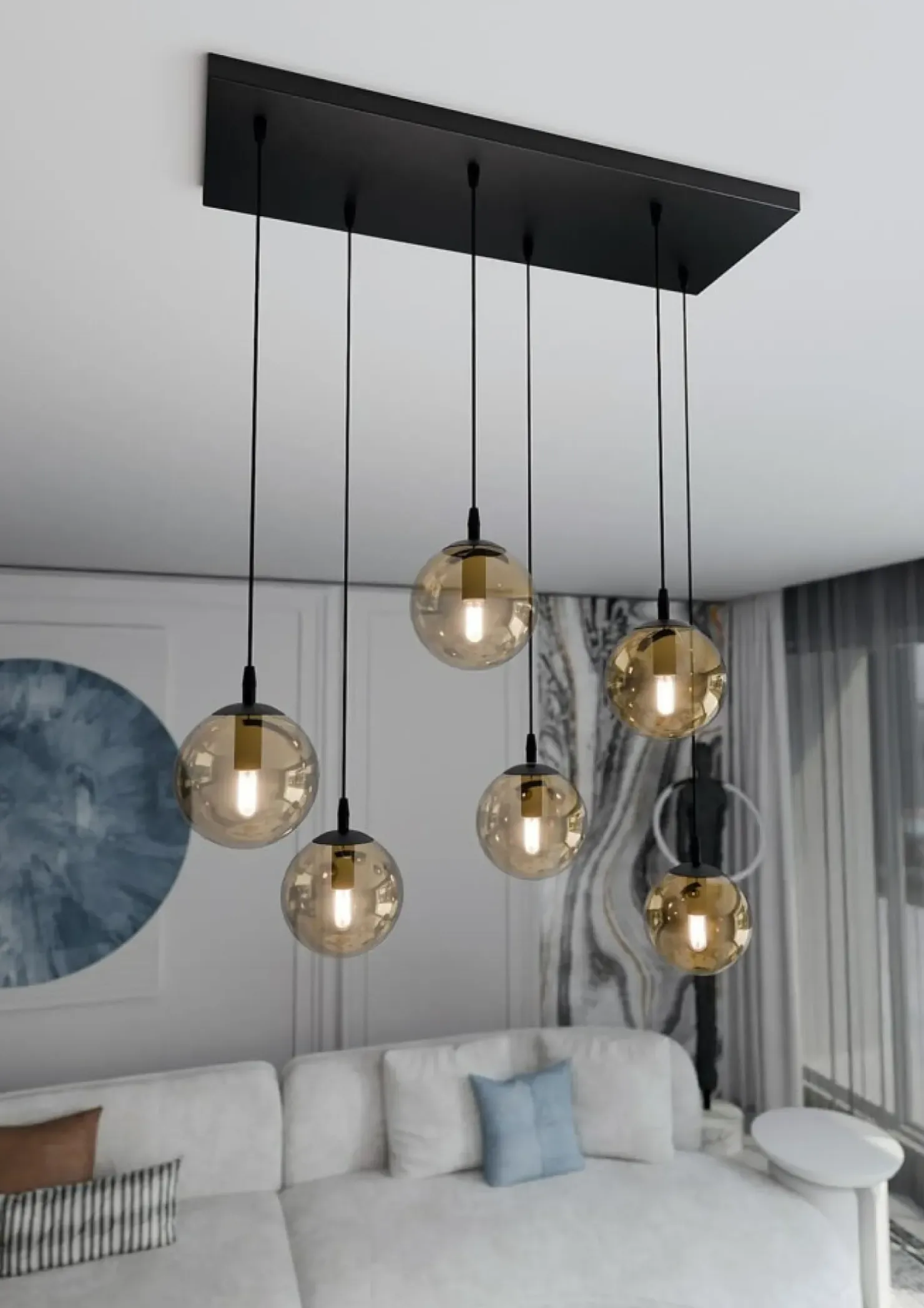 Cheap Sklep Kaja Stylowa lampa wisząca na listwie w kolorze miodu 713/6 | Kaja