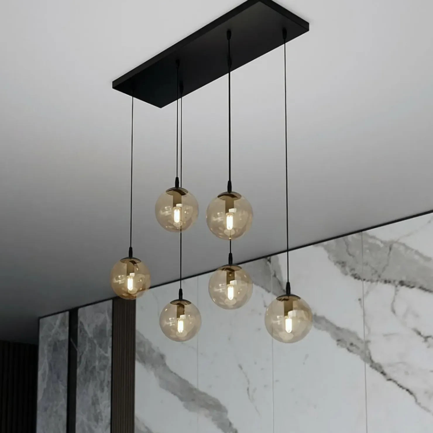 Cheap Sklep Kaja Stylowa lampa wisząca na listwie w kolorze miodu 713/6 | Kaja