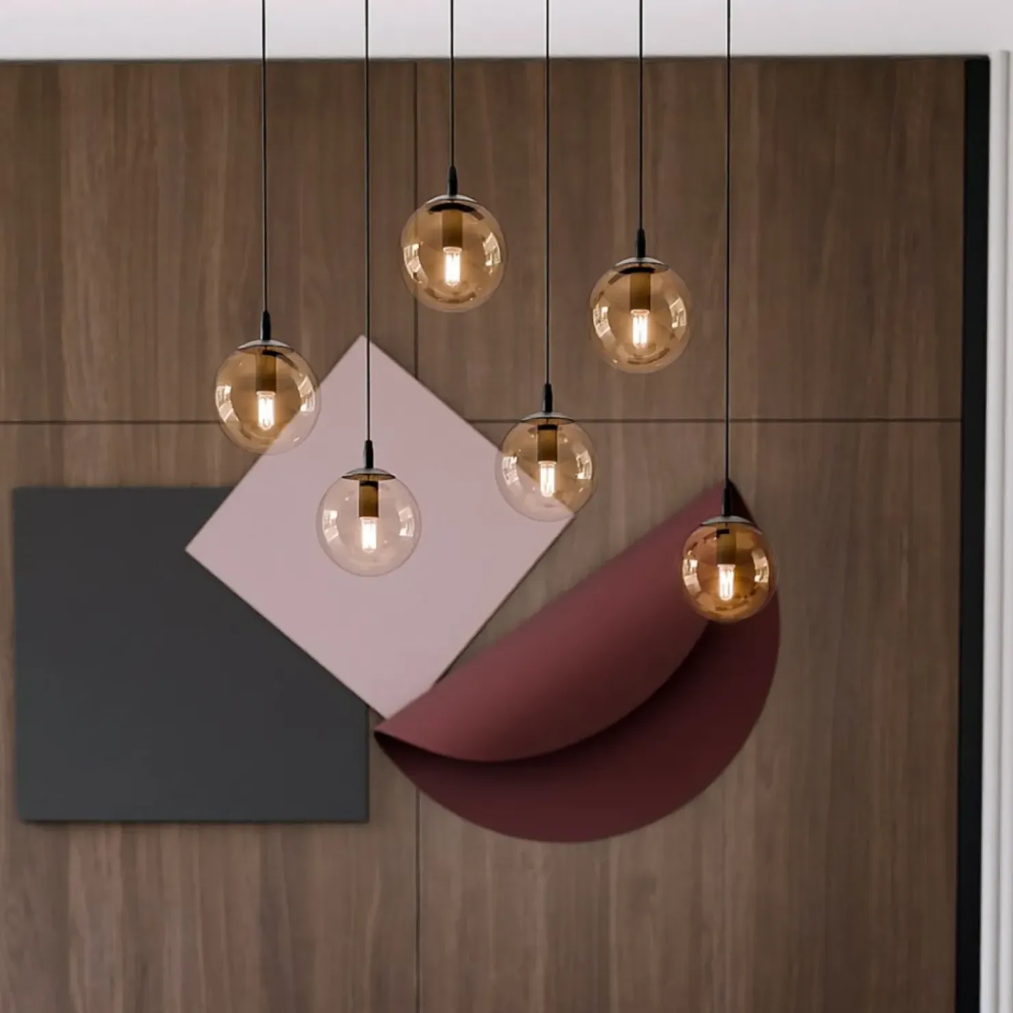 Cheap Sklep Kaja Stylowa lampa wisząca na listwie w kolorze miodu 713/6 | Kaja