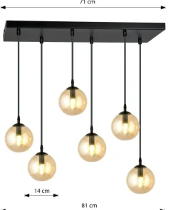 Cheap Sklep Kaja Stylowa lampa wisząca na listwie w kolorze miodu 713/6 | Kaja
