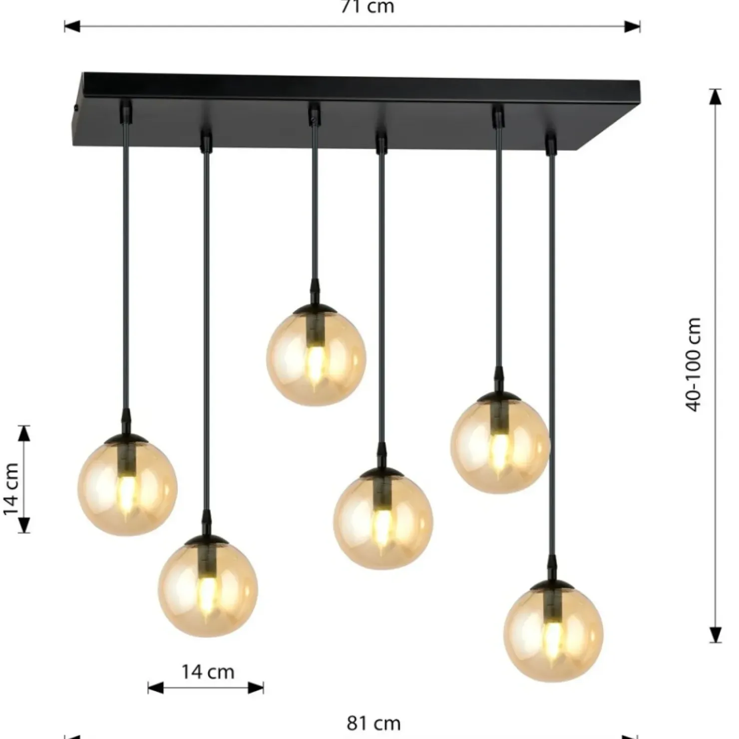 Cheap Sklep Kaja Stylowa lampa wisząca na listwie w kolorze miodu 713/6 | Kaja