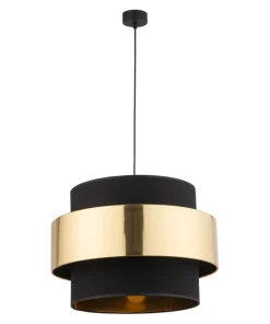 Shop Sklep Kaja Stylowa lampa wisząca z czarno-złotym abażurem TK 4706 CALISTO NEW